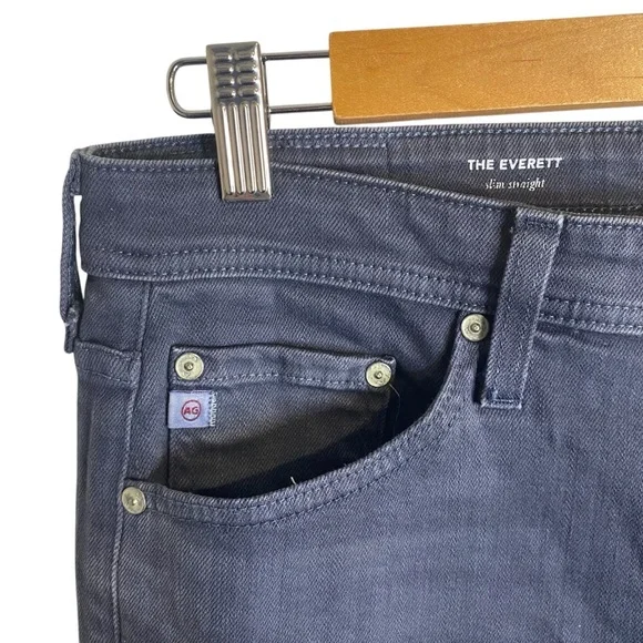 AG Everett Slim Straight Denim Jeans Blue Gray 32 x 32 Five Pocket Stretch Pants - Picture 3 of 11